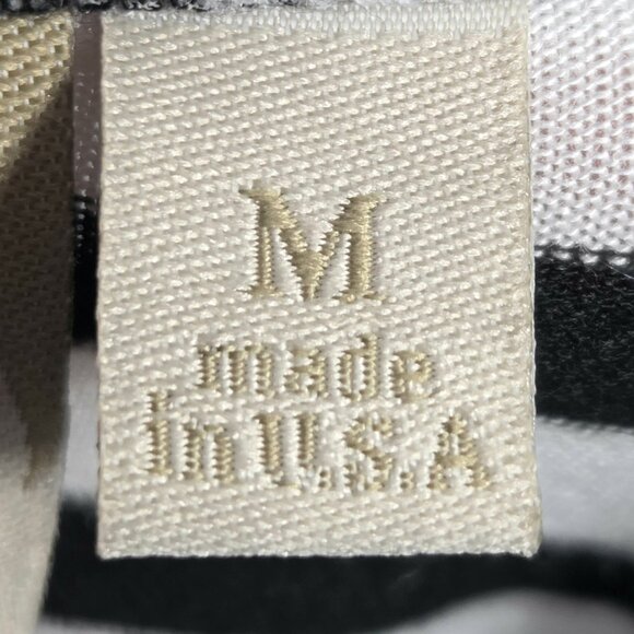 Comfy U.S.A. Black & White Striped 3/4 Sleeve Tie Front Hem Shrug Size Medium - Picture 6 of 8